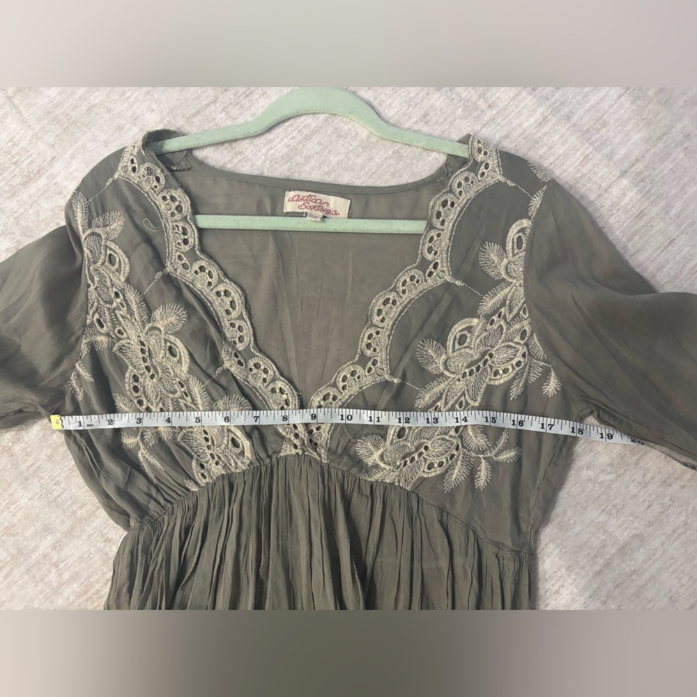 Umgee Sage Lace Ruffle Blouse/Dress - Picture 4 of 5